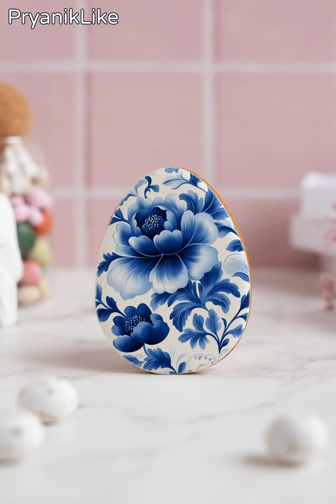 Пряник Пасхальное яйцо (гжель и геометрия)